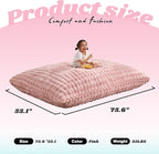 Hobestluk 3 in 1 Bean Bag Chair Giant Bean Bag Chairs for Adults with Bubble Cover Convertible Bean Bag Floor Cushion with Machine Washable Cover for Living Room (Bubble Pink)