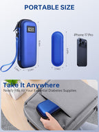 Insulin Cooler Travel Case: TSA Approved Medication Diabetic Cooler for Travel with Temperature Display, Diabetes Travel Case for Insulin Pens with 2 Ice Pack for Daily Use & Trip