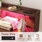 Aheaplus Washer and Dryer Countertop, 2-Tier Laundry Countertop Cover with LED Lights and Power Strip, Large Space Laundry Topper with Shelf for Laundry Room Organization, Brown