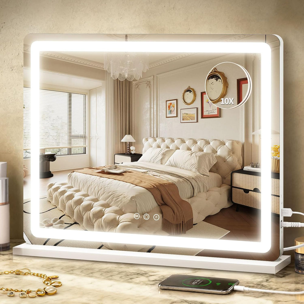 ROLOVE 23"x 18" Large Vanity Mirror with Lights, LED Makeup Mirror ...