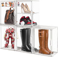 Tall Boot Storage Box Super Large Boot Storage Organizer for Closet Clear XX-Large Acrylic Dispaly Case with Magnetic Lids for Shoe,Helmets,Figures