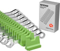 40PCS Modular Wrench Organizer Wrench Holder - Wrench Tool Organizers for Tool Drawer Storage, Wrench Storage Set with Metric & SAE Label, Wrench Rack Tool Gift for Professional Mechanics Men, Green