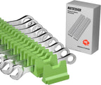 40PCS Modular Wrench Organizer Wrench Holder - Wrench Tool Organizers for Tool Drawer Storage, Wrench Storage Set with Metric & SAE Label, Wrench Rack Tool Gift for Professional Mechanics Men, Green