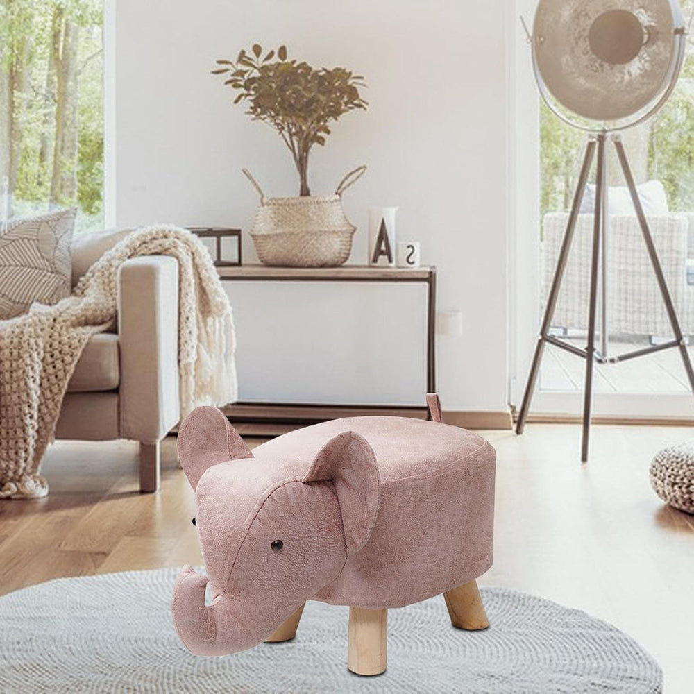 Animal Footstool Elephant Bench Portable Shoe Changing Cute Storage Wooden Ot...