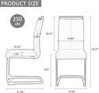 AZmac Modern Leather Dining Chairs Set of 8,Armless Kitchen Chairs,Dining Room Chairs with Upholstered Padded Seat and Sturdy Chrome Legs for Dining Room,Kitchen (Set of 8, Warm Grey)