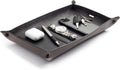 Main Street Forge Leather Valet Tray for Men – Rustic EDC Organizer for Keys, Phone & Wallet – Made in USA – Avalanche Gray