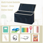 Bedside Caddy/Bedside Storage Organizer Hanging Bag with Three Options,Suitable for home beds, sofas, and dormitory beds—can hold magazines, books, phones, iPads, remote controls. (Navy Blue)