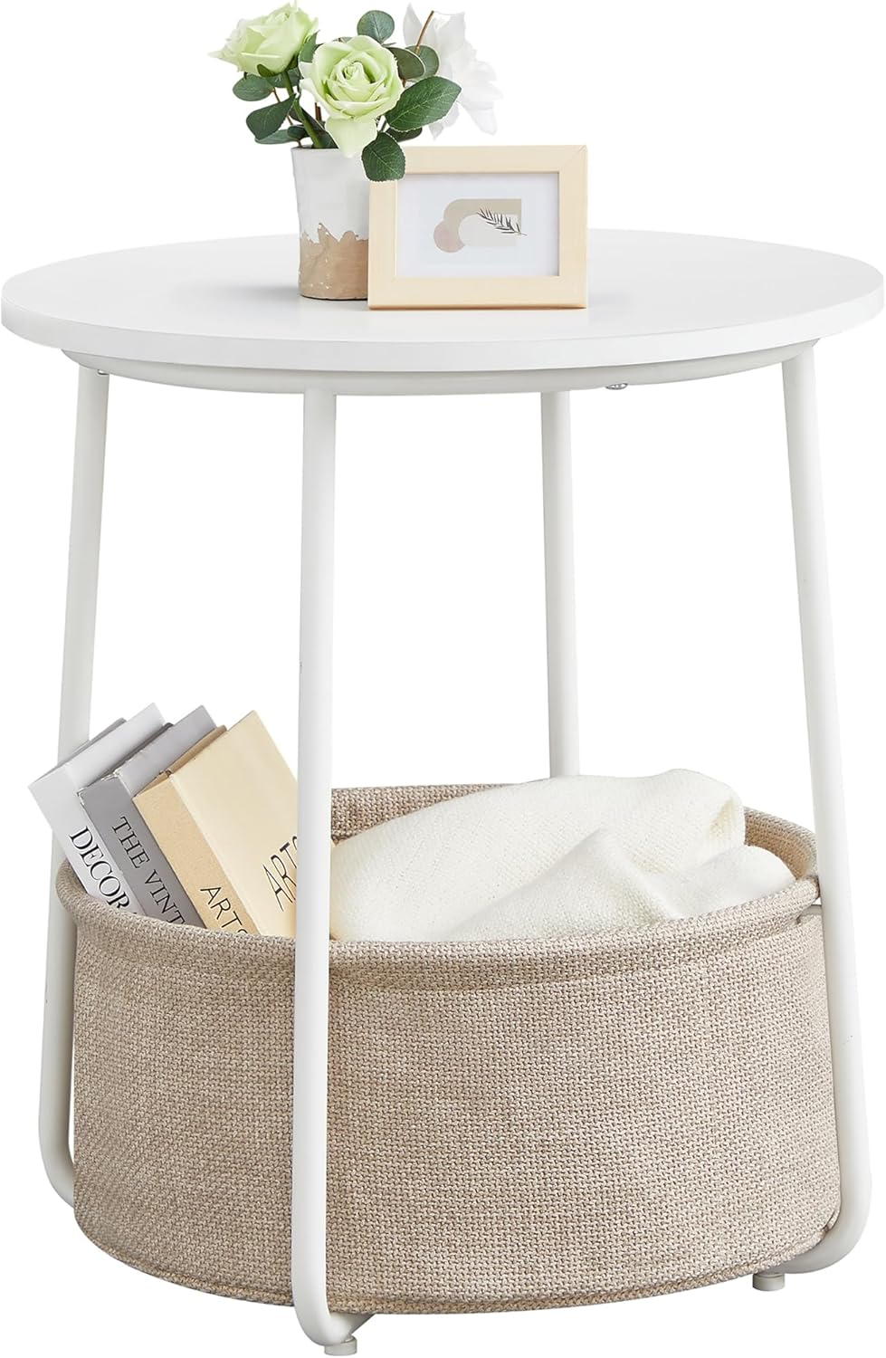VASAGLE LILEA Collection - Small Round Side End Table, Modern Nightstand with...