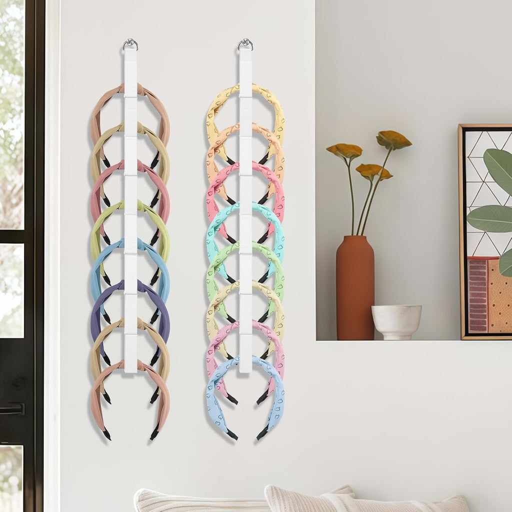 3 PCS Headband Holder Organizer for Girl，headband storage，Hanging Hairband Storage for Women，Headband organizer，White Hair Hoop Display Hair Accessories Organizer Bedroom College Dorm Decor ﻿