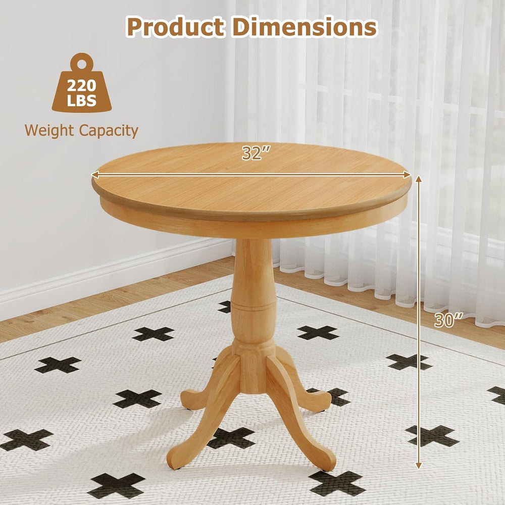 Giantex Round Dining Table for 2-4 People, 32" D X 30" H Wooden Kit...