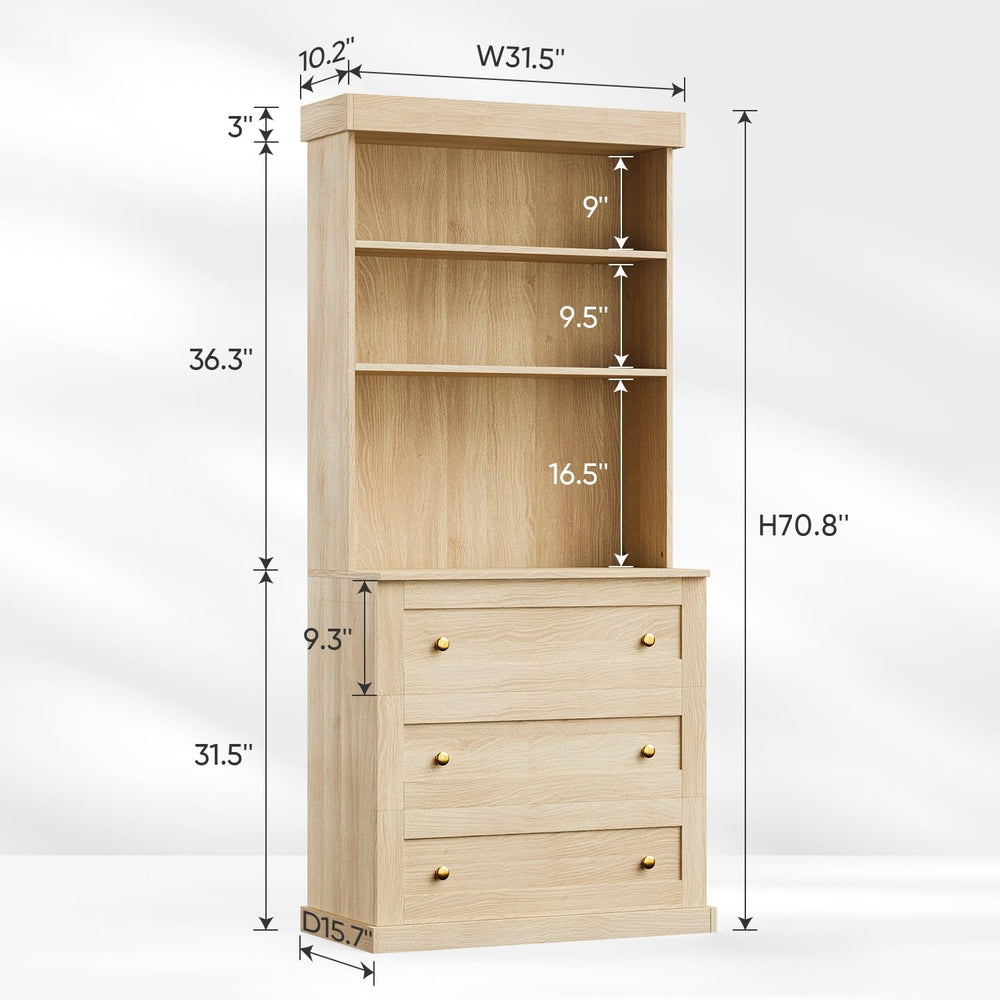 ivaniti 71" Tall Farmhouse Kitchen Pantry Cabinet, Freestanding Coffee B...