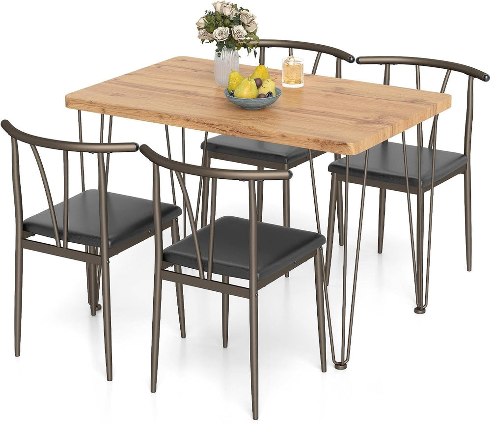 Giantex 5-Piece Dining Table Set, 43-Inches Rectangular Kitchen Table & 4...