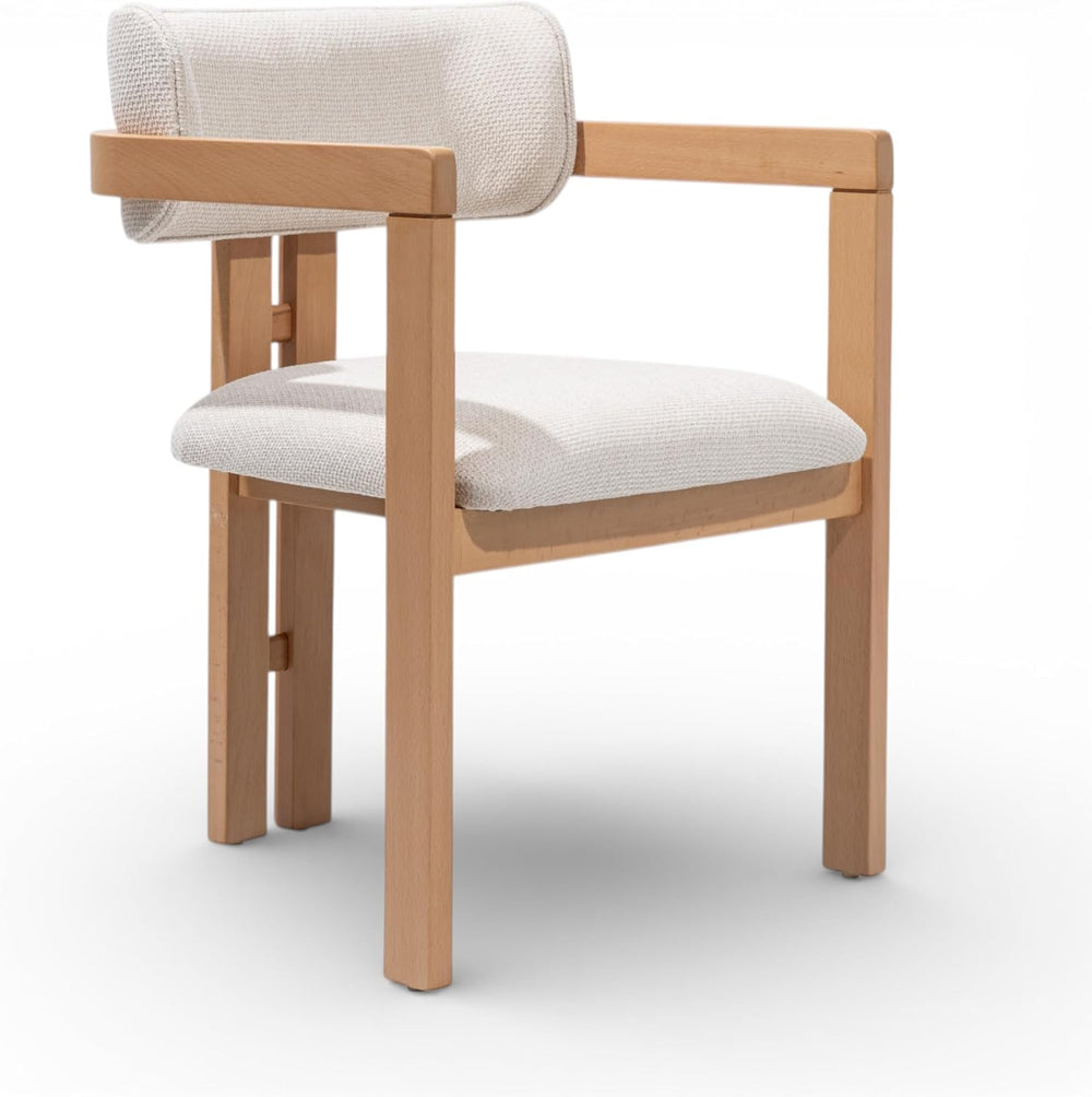 MELAGIO Mid-Century Modern Dining Chair – Upholstered Performance Fabric Seat...