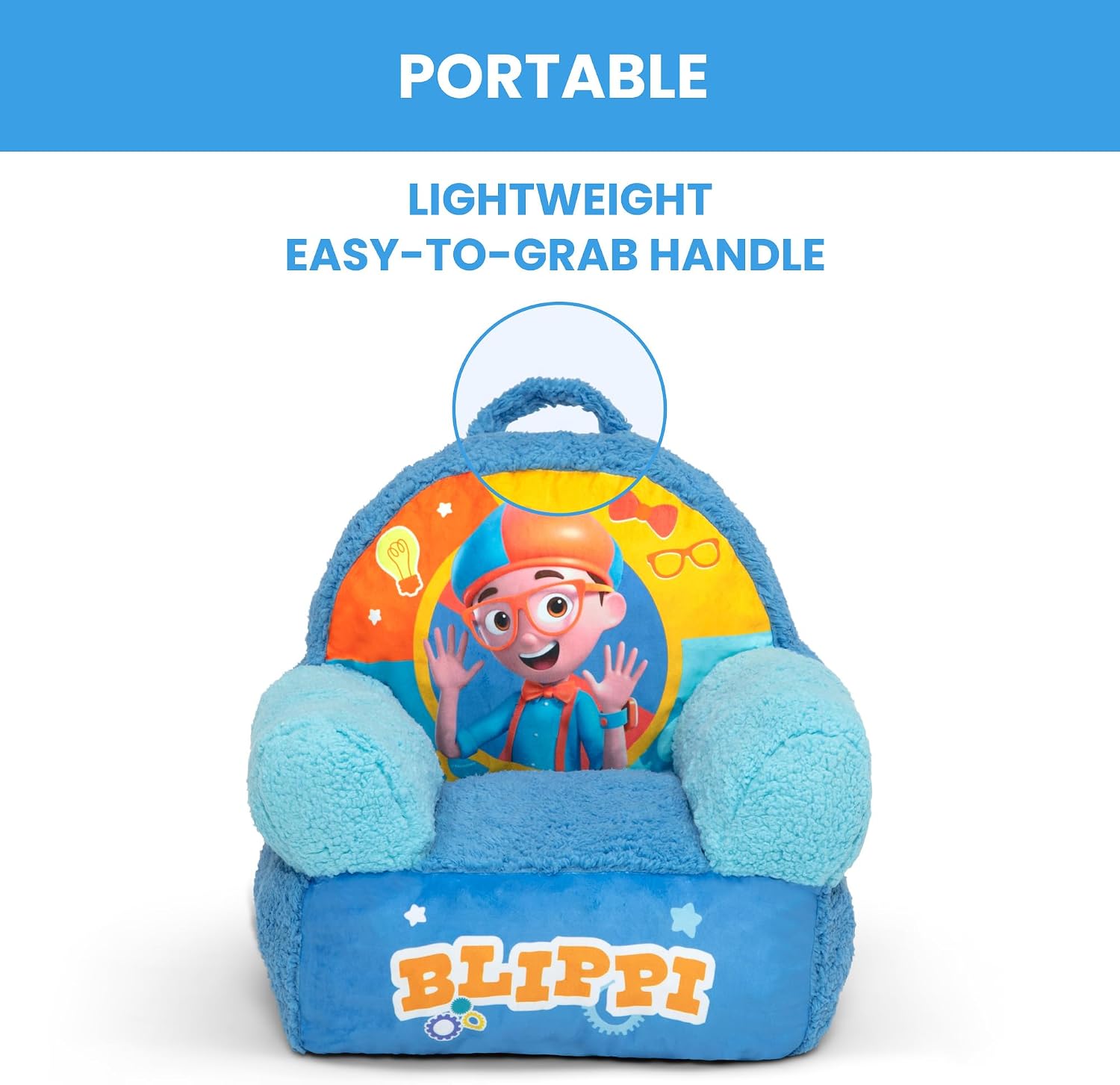 Delta Children - Blippi Cozee Buddy Kids Chair, Blue
