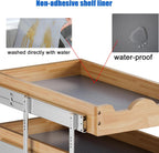 DINDON 3 Tier Pull Out Cabinet Organizer 17”W X21”D Slide Out Shelves With Shelf Liner for Kitchen Wood Roll Out Drawers Pantry Organization