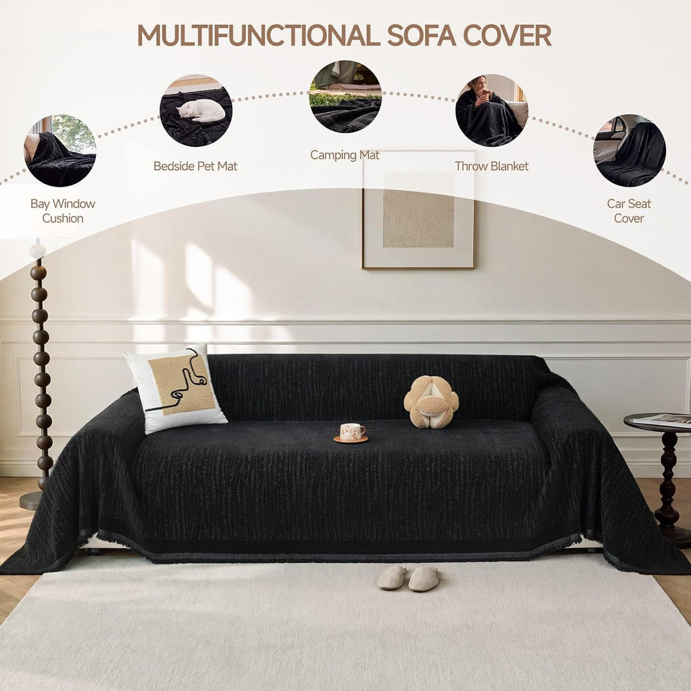 REDKISS Chenille Couch Cover for Armchair, Non-Slip, 70" x 91"