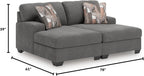 Signature Design by Ashley Double Chaise Sectional Sofa, Grey | Modern sectional couch in 100% polyester chenille, 2-piece super chaise layout for living rooms, Revenna Series