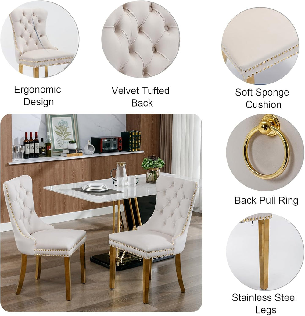 Luxury 7 Piece Dining Set, Modern 68.11" Faux Marble Dining Table with 6...