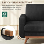 Vesgantti 38.5" Accent Chair Black, Comfy Corduroy Single Sofa Seat with Spring Cushion, Upholstered Armchair with Deep Seat, Reading Chair for Adults, Modern Sofa for Living Room, Bedroom