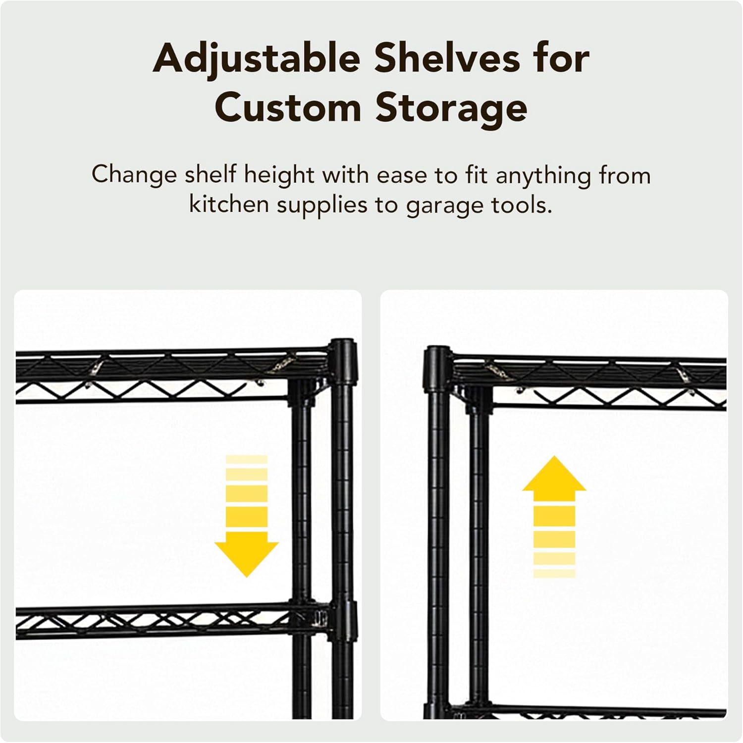 5 Tier Wire Shelving Unit Storage Rack, Metal Heavy Duty Utility Organizers, Organization Units for Products Plant Pantry, Garage, Laundry Racks Durable Shelf Stand,14"W x 30"L x 60"H, Black