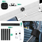 Updated Cable Raceway Kit - 31 (2X15.4) Inch Open Slot Wire Covers for Cords, Under Desk Cable Management System to Hide Under Desk/Tv/Computer/Net/Power Cords, (Pack 2)