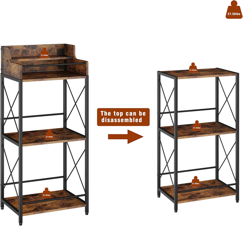 KLM Liquor Bottle Display Shelf, Brown | Liquor Cabinet Bar for Home, 4 Step,...