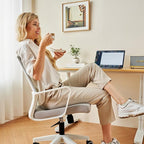 Office Chair ergonomically Designed with Breathable mesh backrest and Lumbar Support Adjustable Height Suitable for Offices Homes bedrooms Study Rooms Grey