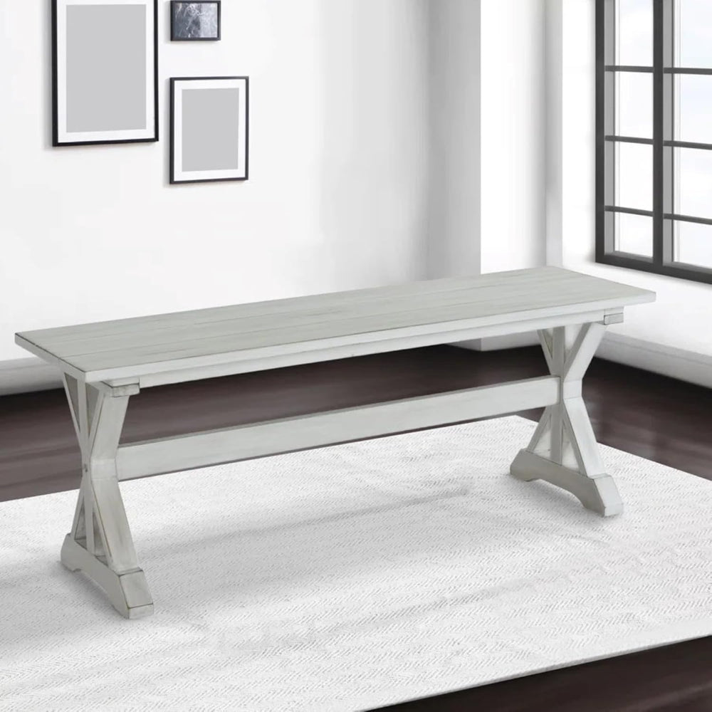 Boraam Jamestown Backless Dining Room Bench, Antique White