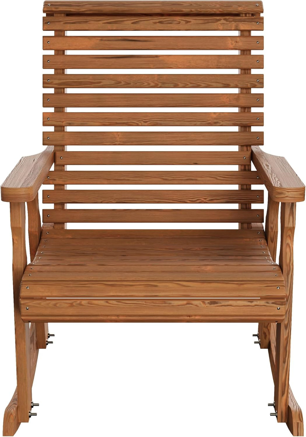 Amish Heavy Duty 600 Lb Roll Back Pressure Treated Rocking Chair (Oak Stain)