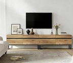 WAMPAT Modern TV Stand for TVs Up to 75 Inch, 2-in-1 Entertainment Center Media Console with Storage Cabinets, TV Console for Living Room, Oak