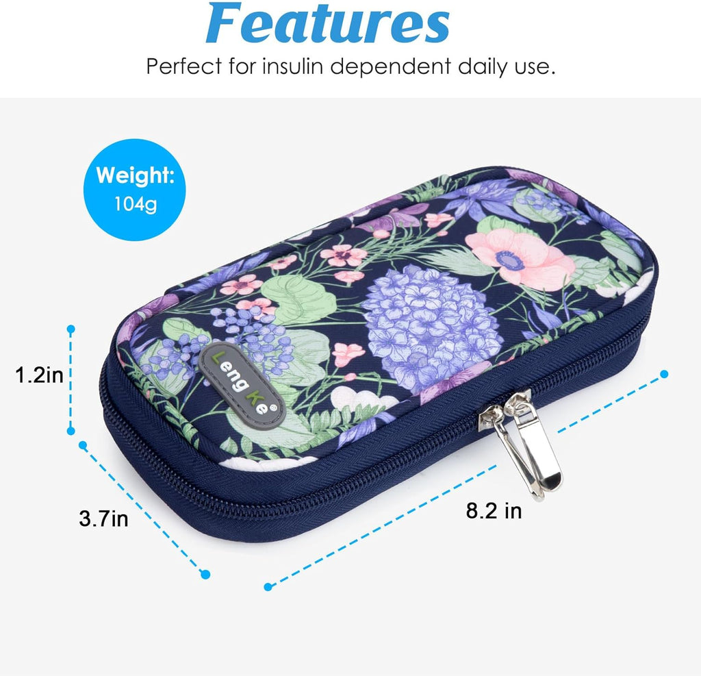 YOUSHARES Insulin Cooler Travel Case - Diabetic Case Insulated Organizer Portable Cooling Bag for Insulin Pen and Medication Diabetic Care Supplies with 2 TSA Approved Ice Pack