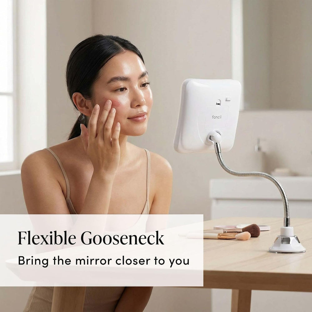 Fancii Flexible Magnifying Mirror 10X with LED Light and Gooseneck, Lighted T...