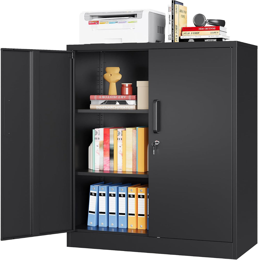 Metal Storage Cabinet, Garage Storage Cabinet with Locking Doors and Adjustab...