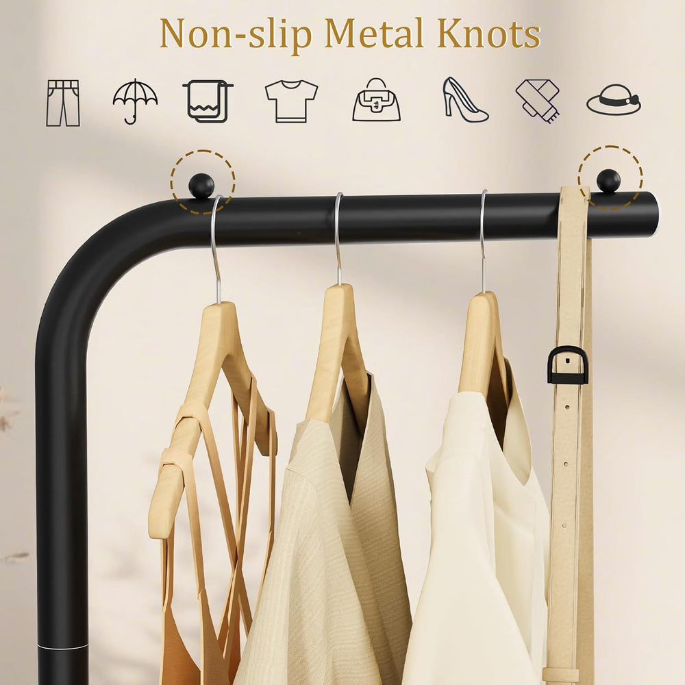Metal Coat Rack Freestanding, Stable Clothing Rack with Rock Base, Coat Tree ...
