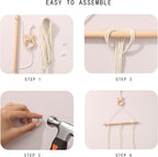 Macrame Hair Clips Organizer, Wall Hanging Hair Accessories Holder and Storage for Women and Girls, Claw Clip Hanger Home Decor