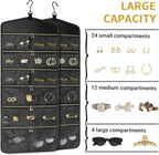 CHICECO Hanging Jewelry Organizer With Zippered Pockets,40 Pockets Travel Jewelry Organizer Storage for Cloest,Wall,Door