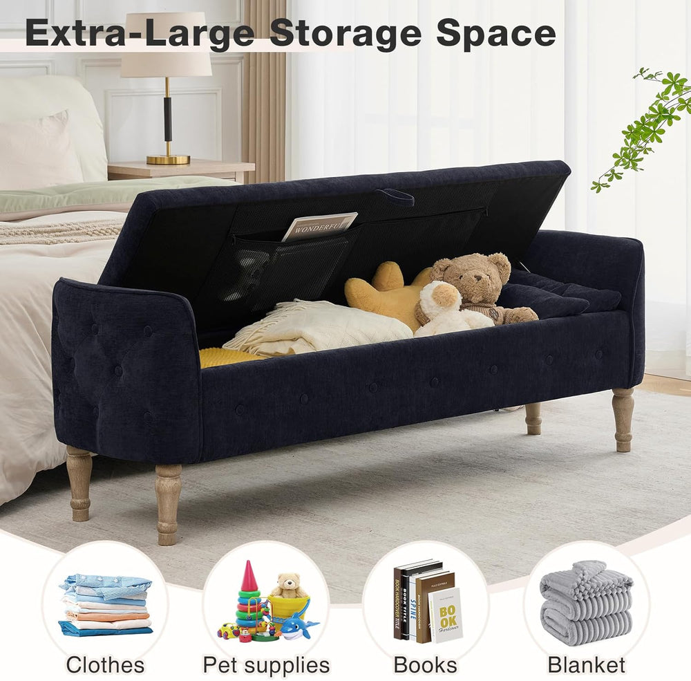 67'' King Size Storage Bench for Bedroom End of Bed,Linen Bedroom Ben...
