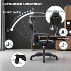 Ergonomic Office Chair High Back Desk Chair Height Computer Chair Big and Tall Office Chair with Adjustable Headrest and Lumbar Support Black