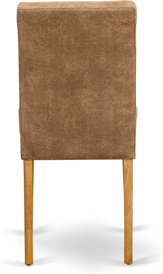 East West Furniture ANAS5-OAK-28 5 Piece Mid Century Dining Set Includes A Dinning Table and 4 Brown Textured Polyester Fabric Padded Chairs, Oak
