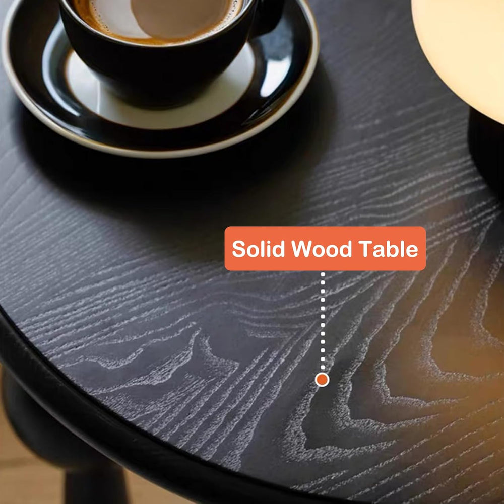 YUNMUAIR-Modern Side Tables Living Room,Black Round End Table for Home Decor,...