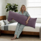 Body Cooling Pillow Cases Cover, Bamboo Rayon Body Pillowcases with Zipper Closure, Cool & Breathable Pillow Case for Hot Sleepers and Night Sweats, 20x54 inches, Greish Purple