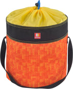 Toy Storage Organizer Basket Bag with Drawstring for Buliding Bricks, Blockets,Puzzles,Playroom Cinch Bucket Carrying Bag with Handle (Orange)