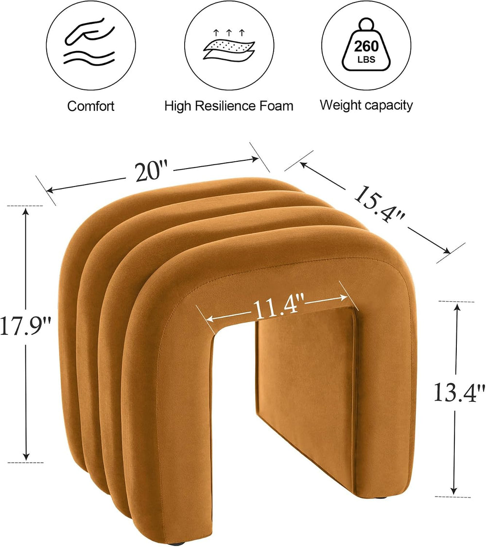 ONEVOG Velvet Pouf Ottoman, Small Ottoman Foot Rest for Couch, 18 Inch Cute V...