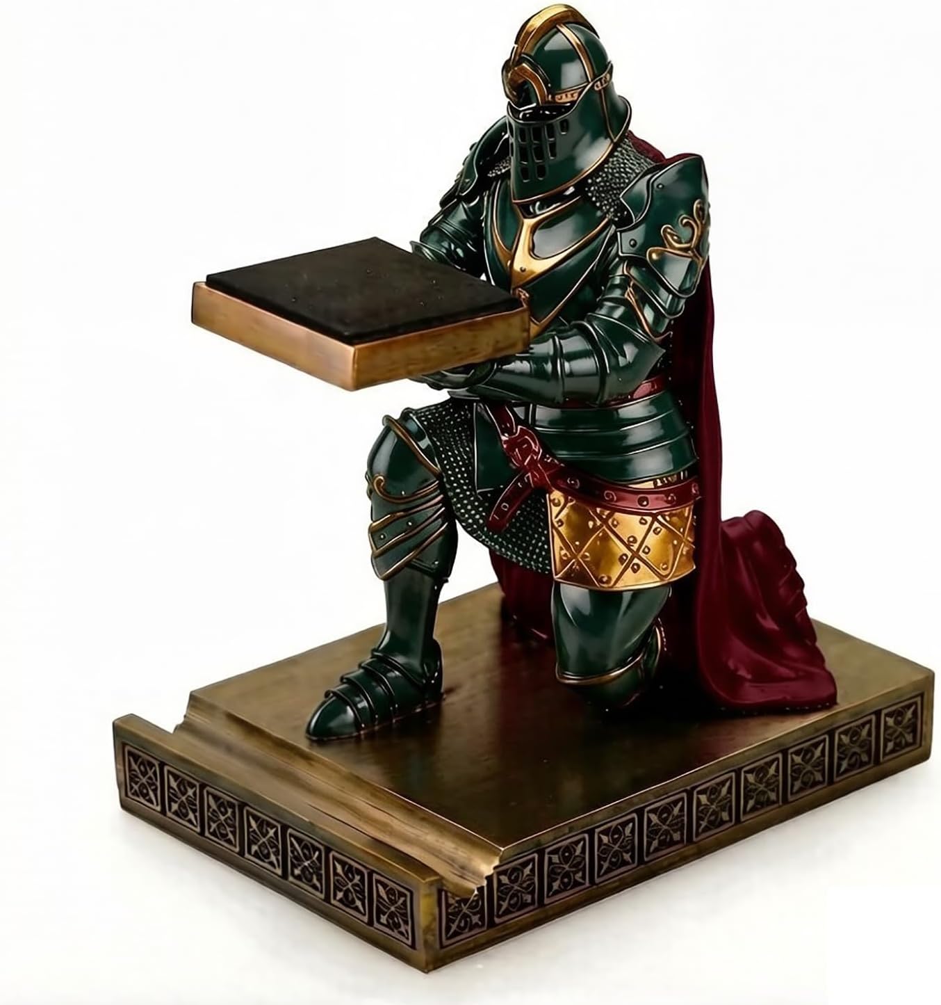King's Guard Watch Display Stand Jewelry Necklace Holder Tray Tower Green | Cell Phone Stand Resin Bookends Paperweight Desktop Organizer and Accessories as Gift for Office, Study and Living Room
