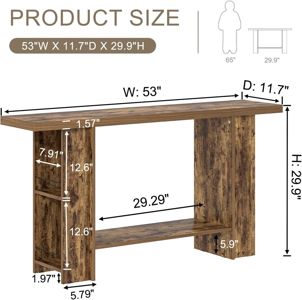 FOLUBAN Console Table for Entryway, Farmhouse Sofa Table with Side Storage fo...