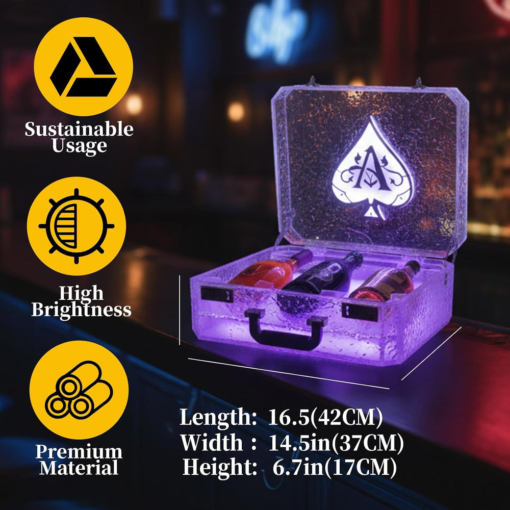 LED Wine Bottle Servicer Stand Champagne LED Display Box Rechargeable, Lumino...
