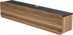 Atelier Mobili Floating TV Stand Wall Mounted - Modern Media Console for 65-80 inch TVs Walnut/Black Marble