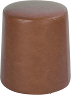 HomePop 17" Organic Shape Ottoman - Chestnut Faux Leather