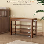 Shoe Rack Bench Seat Rubberwood 3-Tier Wooden Storage Bench 550lbs Compact Mid-Century Modern Design for Entryway, Hallway, Closet, Front Door Entrance, Foyer