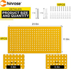 Metal Peg Board Panels for Workbench, Shop, Shed Modular Peg Board Organizer Board Kit, pegboard Wall Organizer(4 Pack, Yellow)